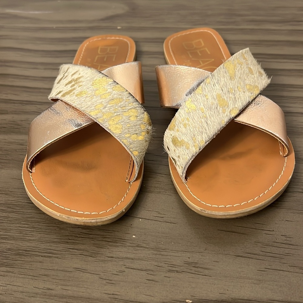 BEACH BY MATISSE LEATHER CRISS CROSS SANDALS 7 - Picture 6 of 12